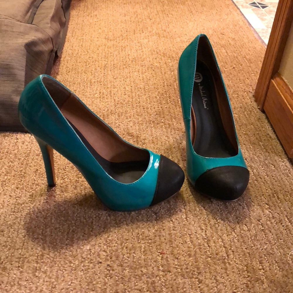 Turquoise heels. Worn once.